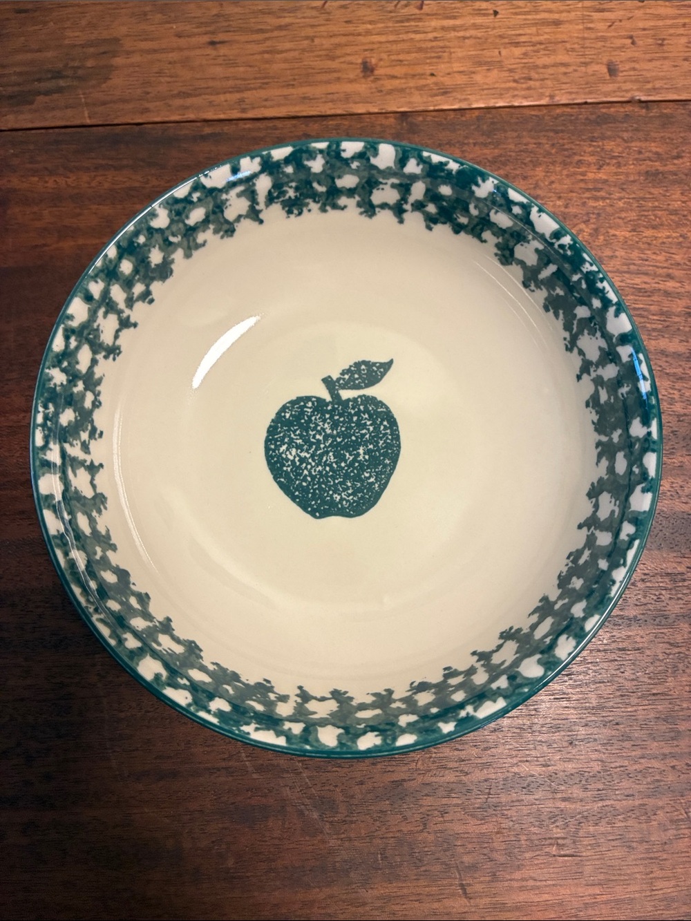 Set of 4 Folk Craft Green Apple Coupe Cereal Bowl / Soup Bowl 6.5”